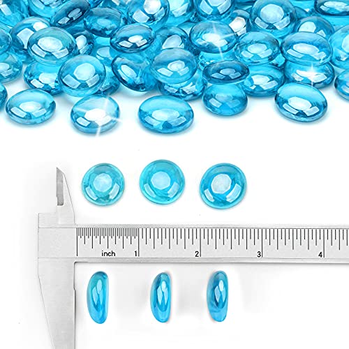 Stanbroil 10-Pound Fire Glass Beads - 1/2 Inch Luster Fire Glass Drops For Fireplace Fire Pit | Gas Log Sets | Landscaping | Fish Tank, Caribbean Blue Luster #TOP1