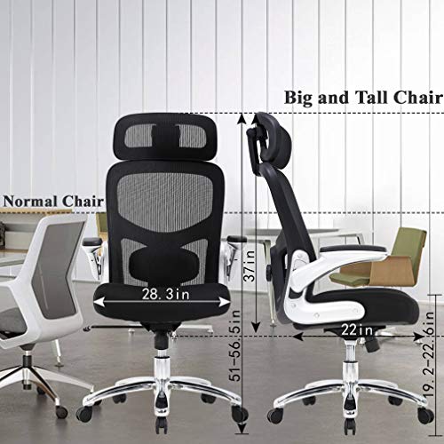 Ergonomic Big and Tall Office Chair for Heavy People - Black