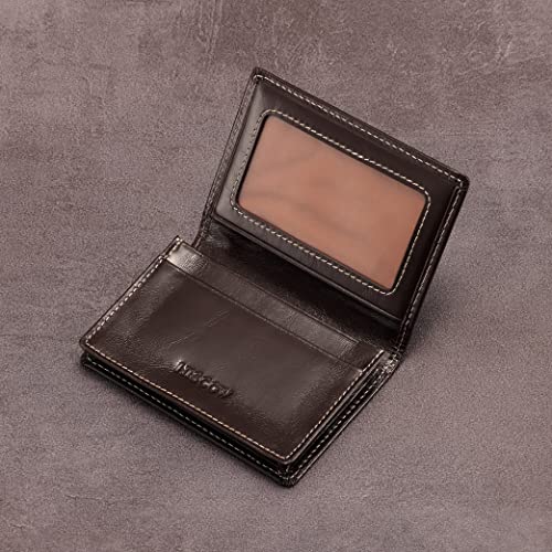Image of HISCOW Business Card Holder with Large Compartment - Full Grain Leather
