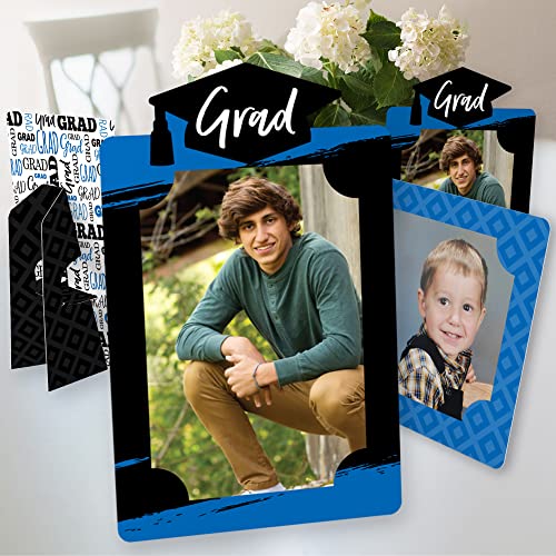 Big Dot of Happiness Blue Graduation Party Centerpieces - 4x6 Picture Display - Paper...