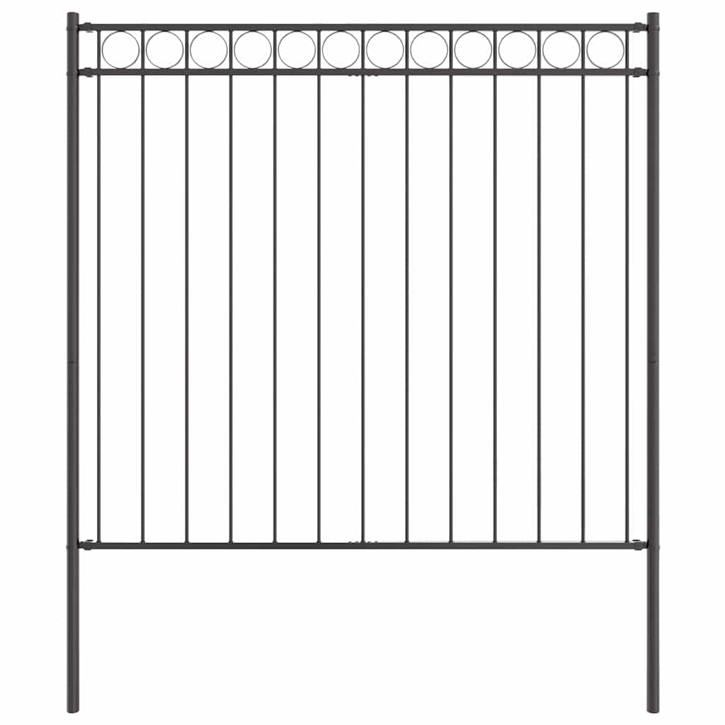 Zaunelement ASSEN Stahl Grau 170 x 200 cm Outdoor Garten