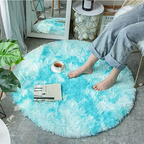 Icegrey Soft, Shaggy, Round, Long Pile, Rug, Water Absorption, Non-Slip, Plush Carpet, Gradient, Colour, Bedroom, Living Room - Image 2
