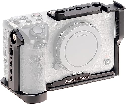 Hersmay FX30 Cage, FX3 Camera Cage Rig for Sony FX3 FX30 Accessories Quick Release Plate for Arca-Swiss, NATO Rail