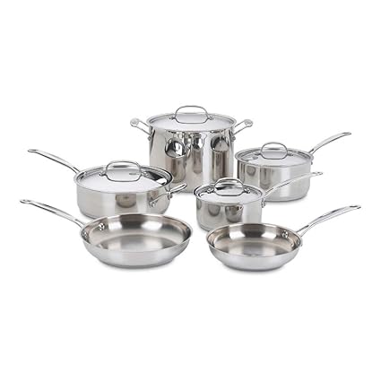 Cuisinart 77-10 Chef's Classic Stainless 10-Piece Cookware Set