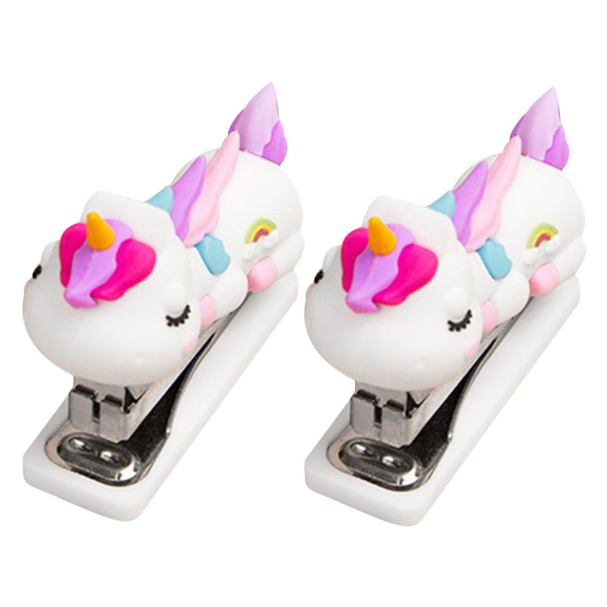 6pezzi Cute Stapler Portable Handheld Office Stapler for School and Home Smooth Stapling Performance Desk Decoration