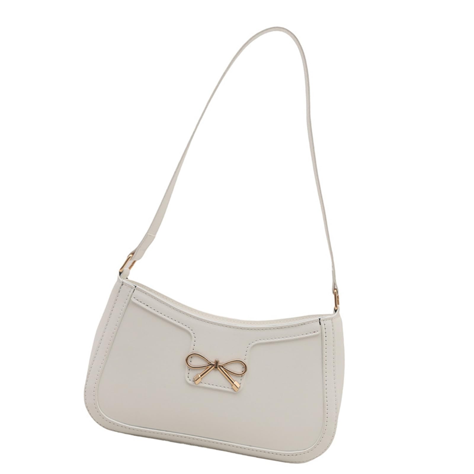 Maxtonser Small Shoulder Bag For Women Bows Design Retro Styles PU Leather Handbag Underarm Purse For Daily Use And Casual Travel