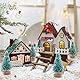 24 Stück Weihnachtsbaum Deko Mini Weihnachtsbaum Miniatur Tannenbaum Tanne Klein Flaschenbürste mit Schnee-Effek Grün Weihnachtsdeko für Weihnachten Tischdeko DIY Basteln Schaufenster
