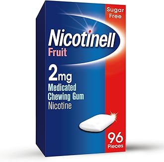 Fruit Gum 2mg (96 Pieces), Stop Smoking Aid, Sugar Free Nicotine Gum, Mild Fruit Flavour, 2mg Regular Strength for Light Smokers, Quit Smoking Aid, Mega Pack