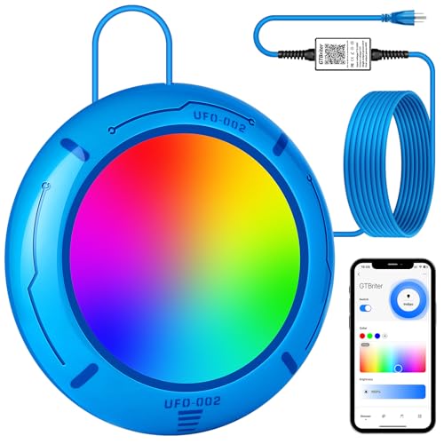 Above Ground Pool Lights with APP Control 20W RGB Dimmable LED Pool Lights with Suction Cups and Built-in Magnets 12V Underwater Pool Light for Above ground Inground Pools IP68 Waterproof 28FT Cord B