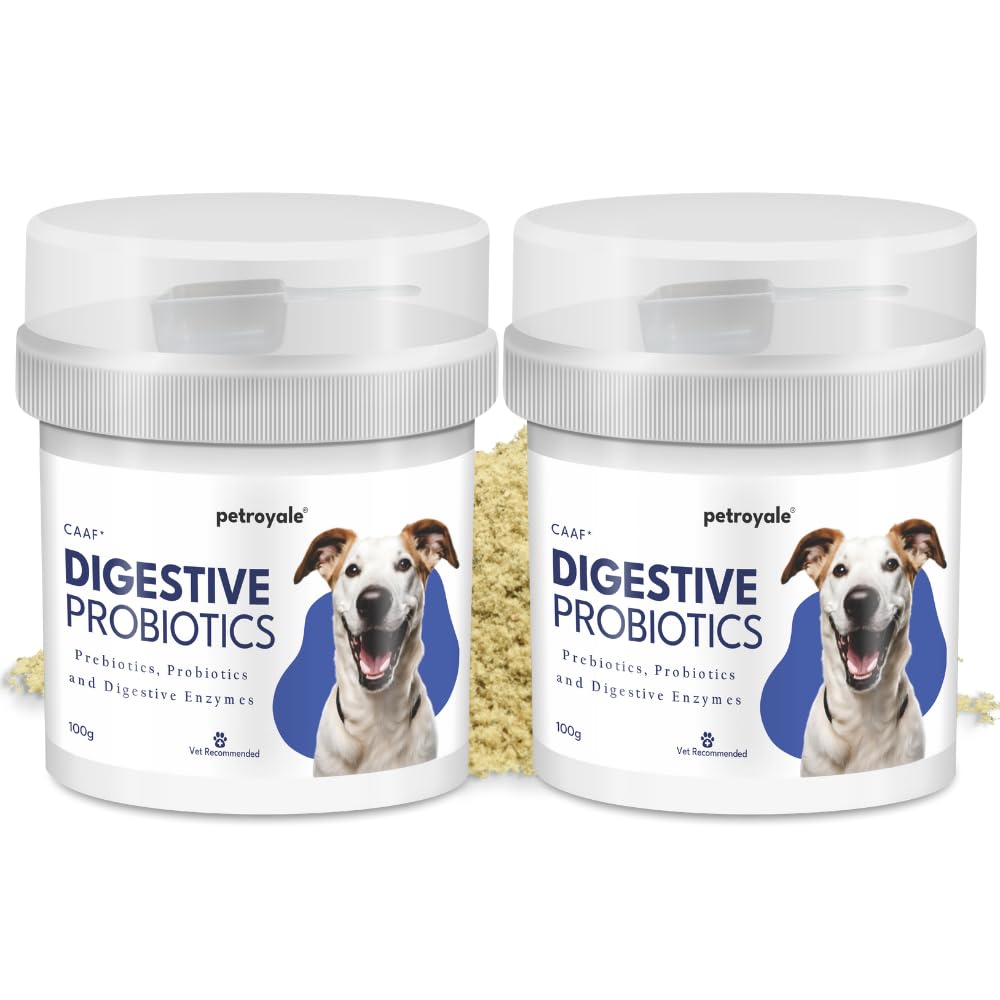 Petroyale Digestive Probiotics for Dogs - Prebiotics & Probiotics Supplement Powder - Improves Gut Health - Prevents Diarrhea & Indigestion - Dog Gut Wellness Supplement | Pack of 2-100g Each (B0D1GMQVJD) Amazon Price History, Amazon Price Tracker