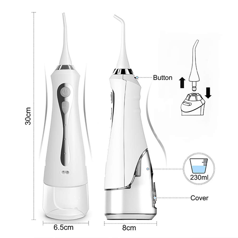 Irrigador bucal portátil de viaje, irrigador bucal de agua, aleta oral, recargable, irrigador dental de viaje inalámbrico