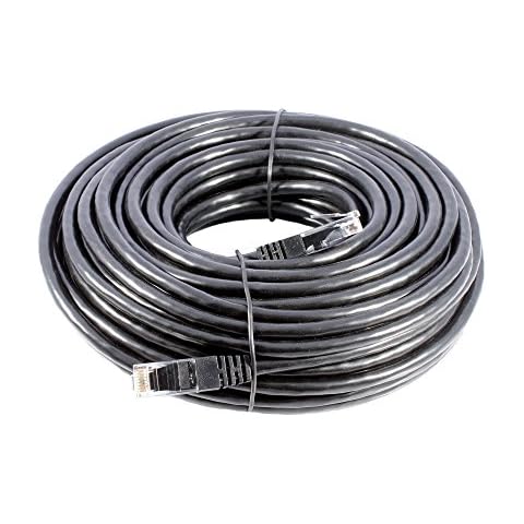 Smedz CAT6 30 m Full Solid Copper UTP 24 AWG Indoor / Outdoor Plug and Play Network Cable GigaBit Ethernet Patch Lead - Black Cover