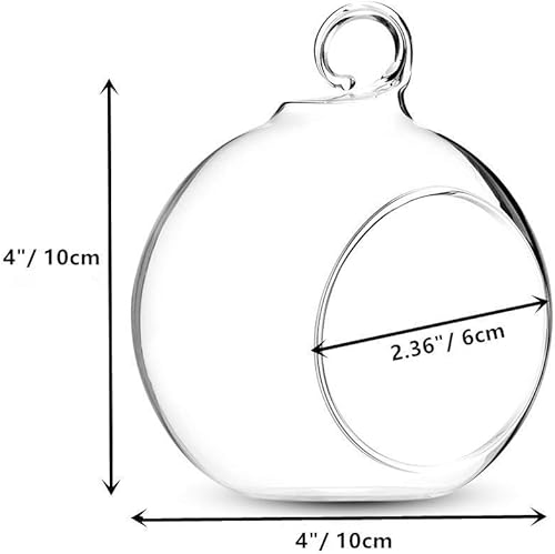 Miniatura 9 de Juego de 12 portavelas colgantes para plantas de aire, globo de cristal, candelabros para velas de té, hogar, boda, fiesta, centros de mesa,