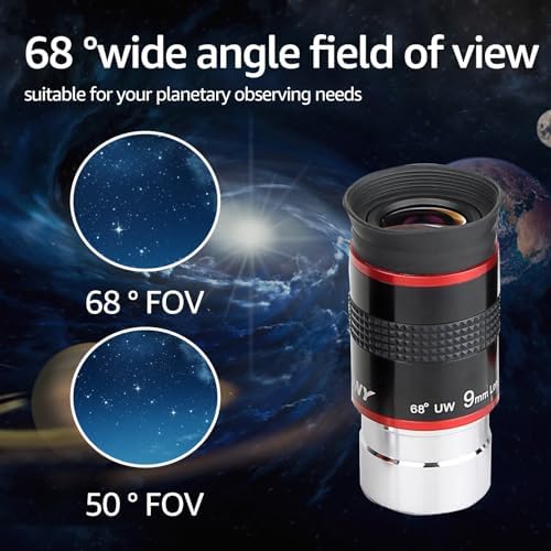 Ocular de telescopio de 1,25 y 68 grados gran angular para astronomía planetaria 2