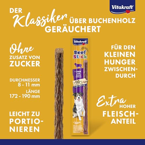 Vitakraft Beef Stick Original, Hundeleckerli, Fleischstick vom Lamm, Hunde Trainingsleckerli, ohne Zusatz von Zucker (50x 12g) – Ansicht 4