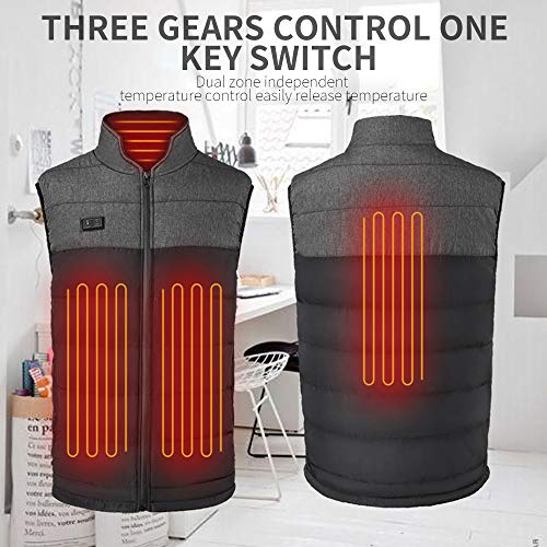 TOPmountain Colete elétrico aquecido, colete elétrico de algodão para homens e mulheres, colete de a