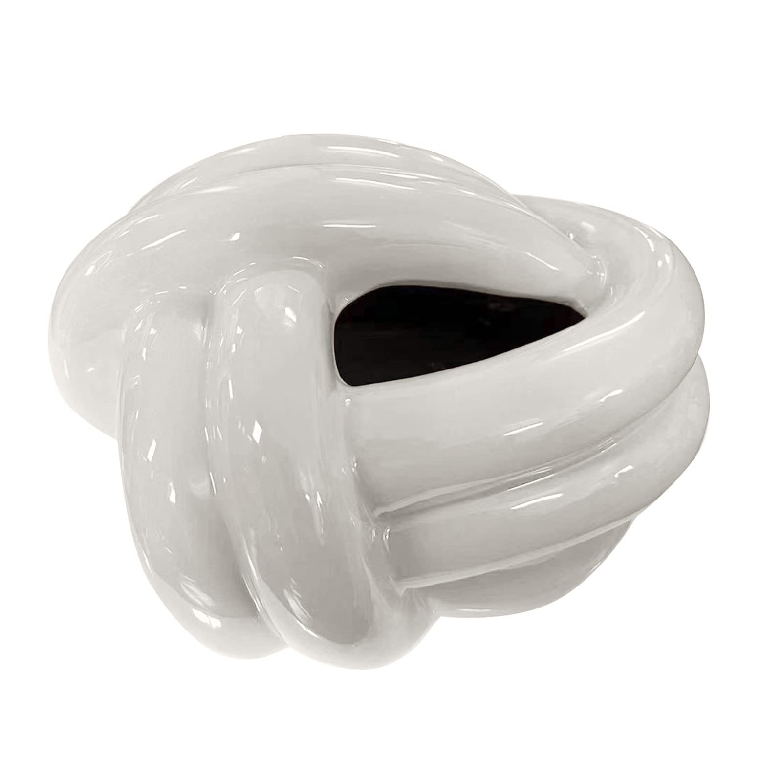 Xinsheinelry Household Tissue Box Ceramic Fun Knot European Modern Abstract Coffee Table Desktop Decorative Tissue Cases Decoration