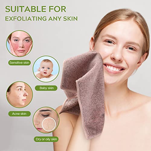 SINLAND 6 Stück Mikrofaser Gesicht Handtücher Ultra Soft Reinigungstücher Bambus Holzkohle Waschlappen schnelltrocknend Reisehandtuch saugfähig Gesichtstuch für Bad 30cm x 30cm Mehrfarbig
