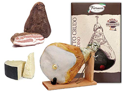 Prosciutto Crudo intero con osso, in confezione regalo con morsa e...