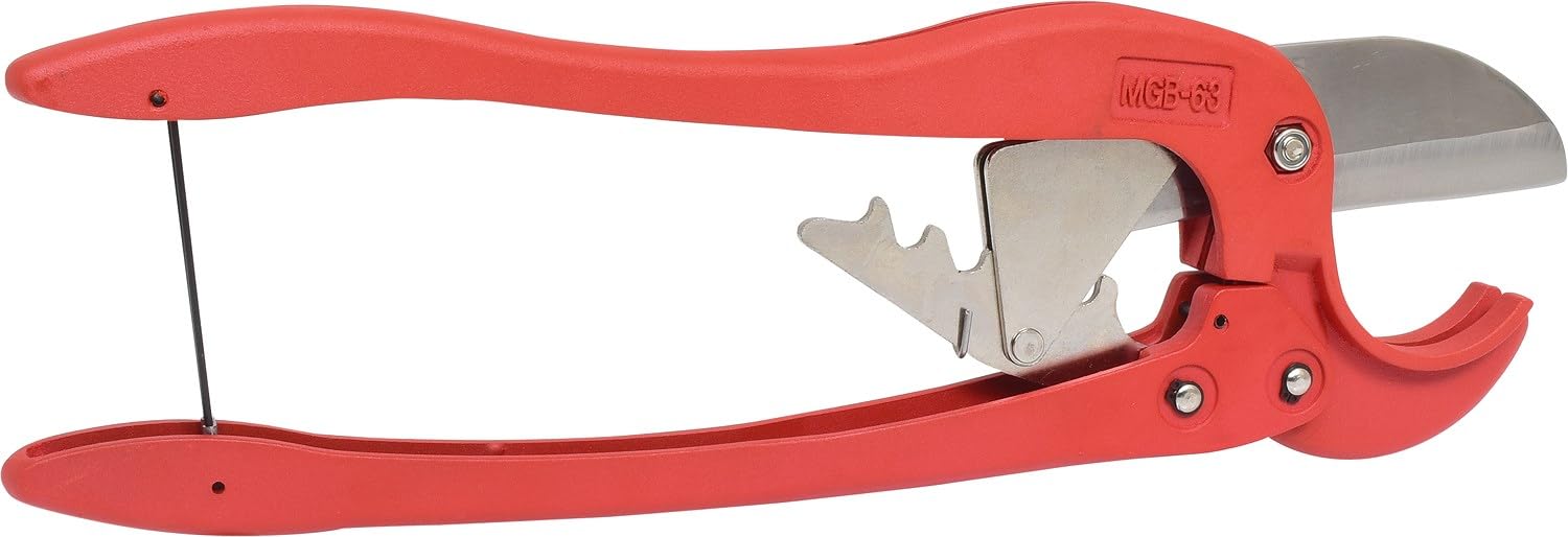 KS Tools 222.0003 Kunststoff-Rohrschere, Ø 0-63mm | Klinge aus Edelstahl, für Ø 0 - 63,0 mm