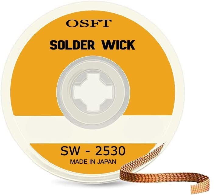 Image of Solder Wick Braid Copper Wire with Flux I Desoldering Wire I Solder Sucker I Solder Remover I Soldering Iron I Solder Braid for Circuit Board (1.5mm x 1.5m) Pack of 1