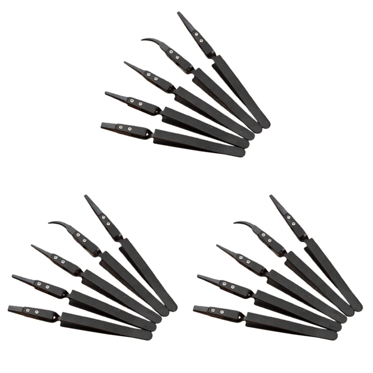 15 Stk Pinzette Mit Umgekehrtem Griff Elektronisch Kreuzverriegelungspinzette Spitz Gebogene Spitzen Kleine Gebogene Pinzette Pinzetten Für Bastelarbeiten Rostfreier Stahl Black