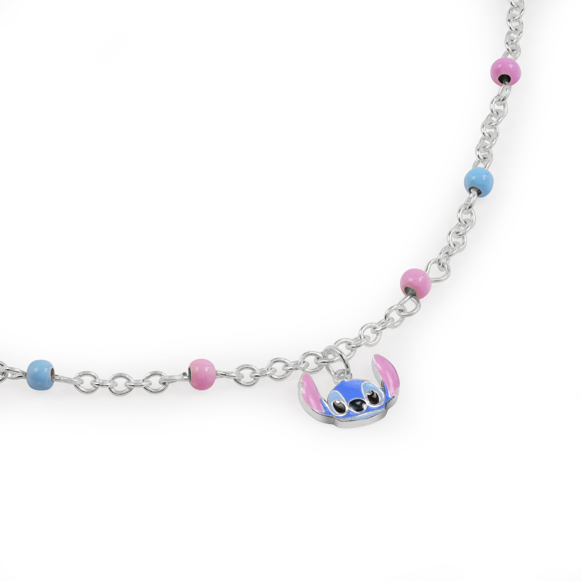Bracciale in argento Sterling 925 con motivo a punto rosa e blu, taglia unica, in argento Sterling, non è una pietra preziosa