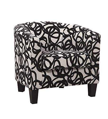 Enzo Barrel Chair, Tangled Black and Cream