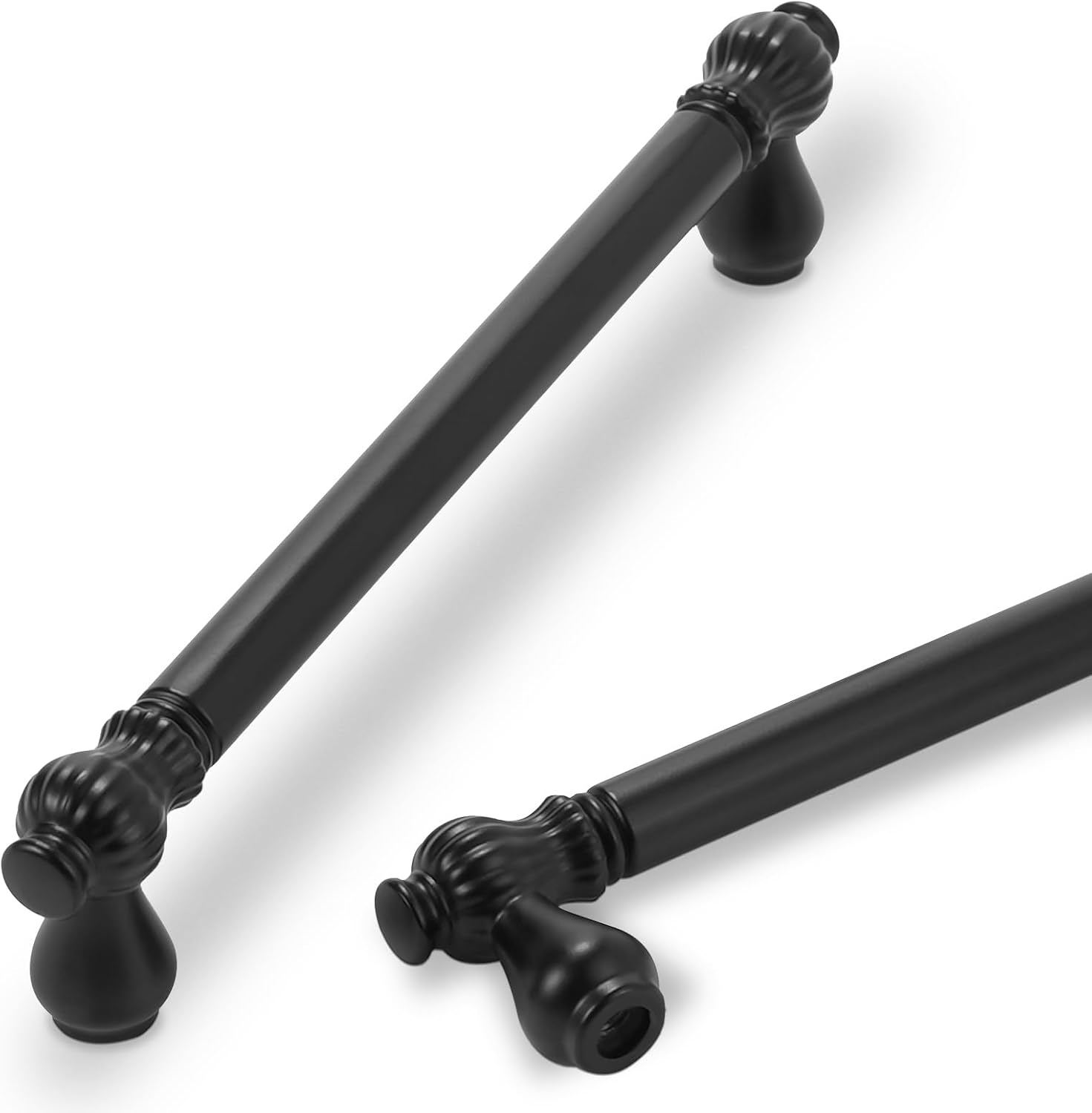 POVEFONK 10 Pack 5 inch(128mm) Matte Black Kitchen Handles