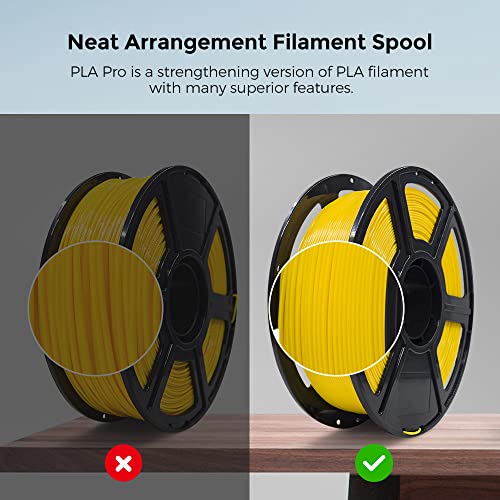 Image of FLASHFORGE 3D Printer Filament, PLA PRO Filament 1.75mm, 1KG Spool (2.2lbs), Dimensional Accuracy + /- 0.02mm for FDM 3D Printers, Better Tenacity & No Knotting (Yellow)