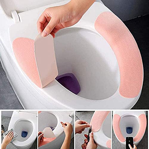 HAMON WC Abdeckung Pad 4 Sätze Toilettensitzbezüge Waschbar WC Abdeckung WC Sitz Cover Toiletten-Abdeckung Wärmer WC Abdeckung Cover Warmes Toilettensitzkissen – Bild 5