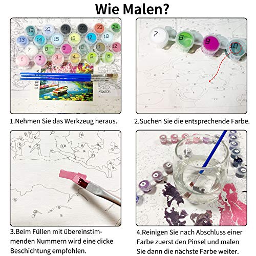 YLXQJIN Malen nach Zahlen Erwachsene, DIY Malen nach Zahlen 40*50cm (Ohne Rahmen) DIY Ölgemälde auf Leinwand Geschenk… – Bild 7