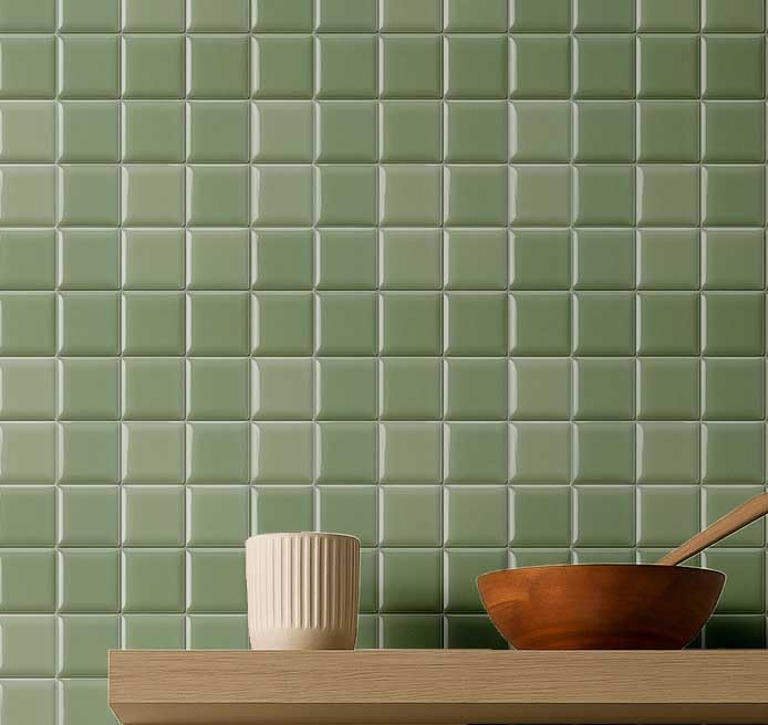 Papier peint mosaïque vert en vinyle autocollant 25x120 - 2