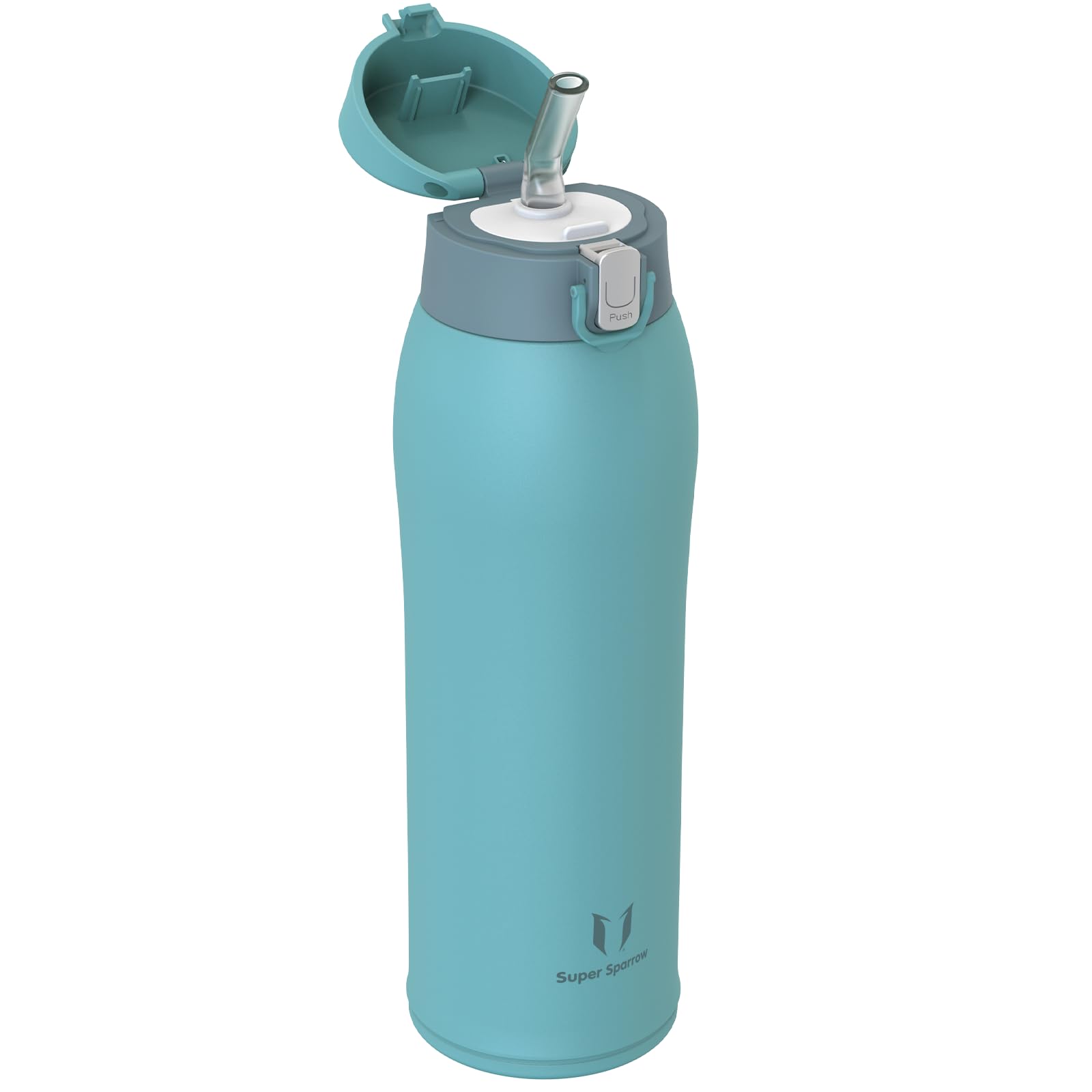 Super Sparrow Borraccia Termica Cannuccia, Borraccia in Acciaio Inox - 350ml, 500ml, 750ml, 950ml - Senza BPA Tazza Borracce Termiche, Bottiglia Termica per Bambini, Scuola, Sportiva