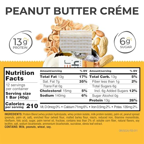 Image of Power Crunch Protein Energy Wafer Bars, Peanut Butter Creme, 1.4 Ounce (12 Count)