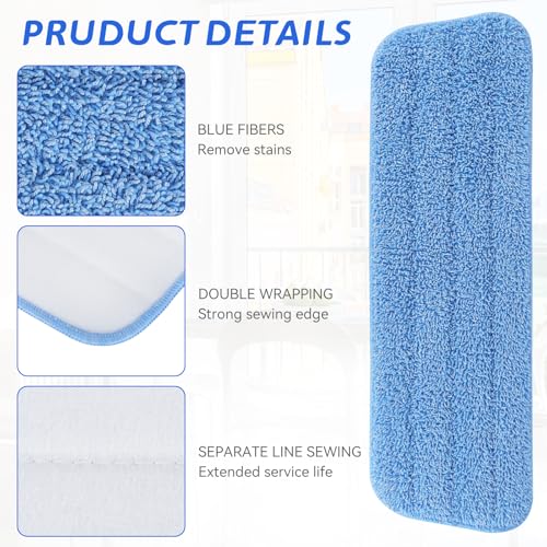 Image of Replacement Microfiber Pad Fit for Rubbermaid Commercial 18 Inch and 17 Inch Mop - 10 Pack Wet & Dry Commercial Cleaning Reusable Refills Fit for Any Microfiber Flat Mop 18 inch 17 inch - Trapezium