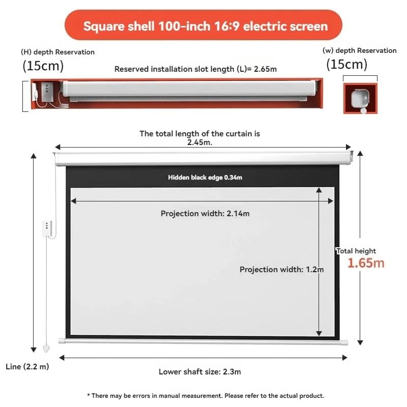 Pantalla de proyección eléctrica para techo y pared miniatura 2