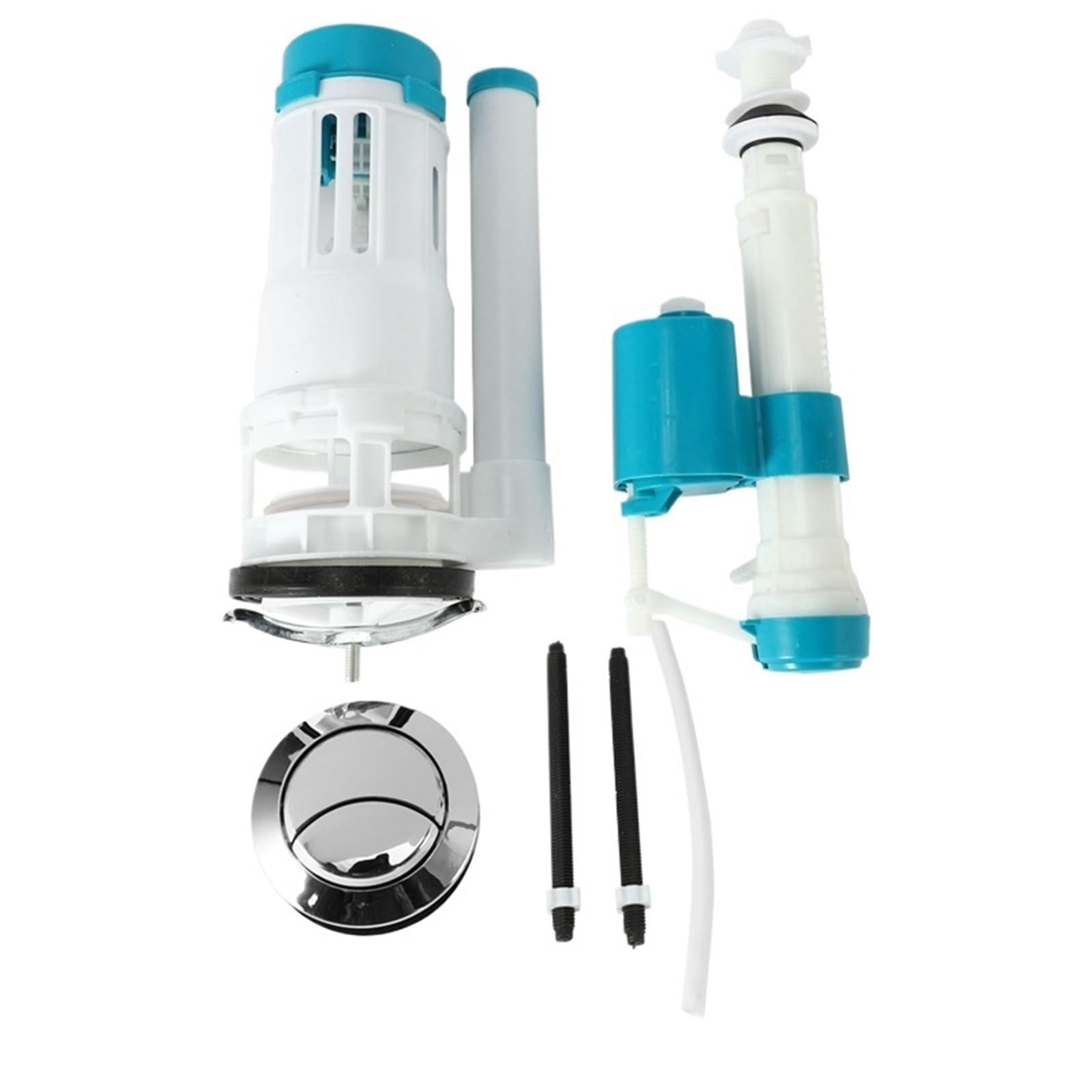 Ygleeuli White Toilet Cistern Flush Valve Double Toilet Accessories Set Outlet Valve Old Fashioned Single Drain Water Tank Fittings
