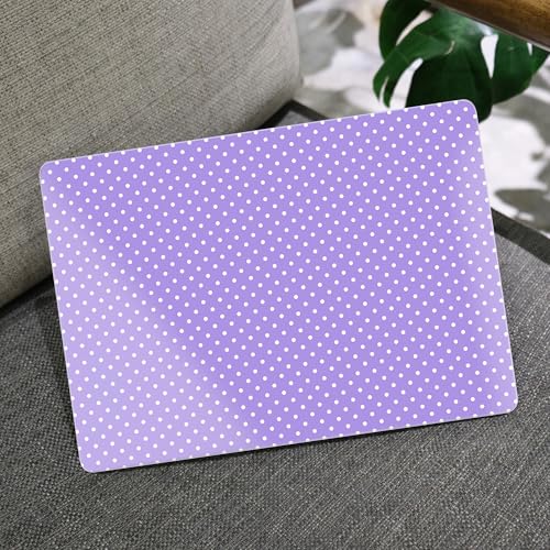 Image of MEEgoodo Case for M5 /M4 /M3 /M2 MacBook Air 13 inch 2026 2025 2024 2022, Fit Model A3449 /A3240 /A3113 /A2681, Case Compatible with MacBook Air 13.6-inch, Purple & Polka Dots