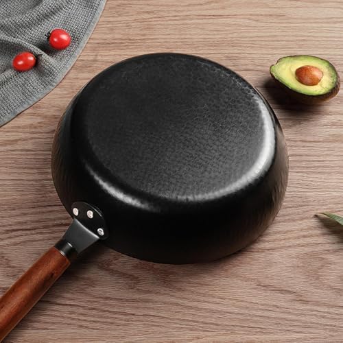 Non Stick Skillets, Cast Iron Pan with Lid, 2.76 inches Handmade Hammered Cooking Skillet, Versatile Kitchen Cookware for Dining, Breakfast, Outdoor Camping and Apartment – Image 6