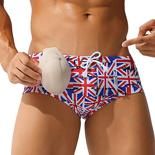 Men's Hot Print Swimwear Bikini Swim Briefs Swimsuit Short