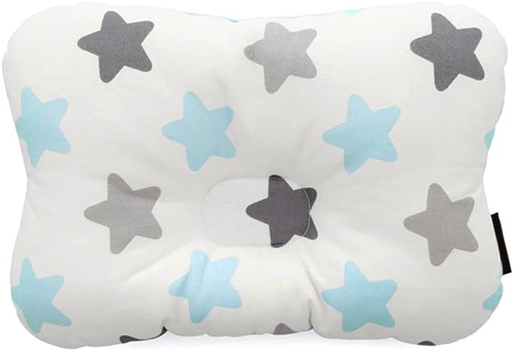 Baby Pillow for Newborn Breathable 3D Air Mesh Organic Cotton, Protection for Flat Head Syndrome BabyStar Blue
