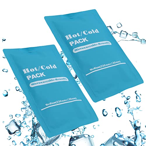 2 X Poche de Froid Gel Réutilisable & Durable Refroidissement Compresse Froides, Poche de Froid Chaud, Coussin de Gel pour Le Chaud et Le Froid, Compresse à Glace Froide Versatile, Micro-ondes Adapté Cover
