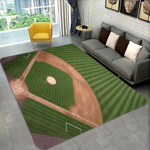 Tapete decorativo estilo campo de béisbol 3x5 ft