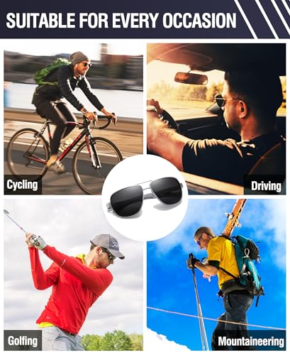 Image of DUCO Aviator Sunglasses for Men Women Carbon Fiber Polarized Sunglasses Men UV Protection for Driving Golf Fishing 3051