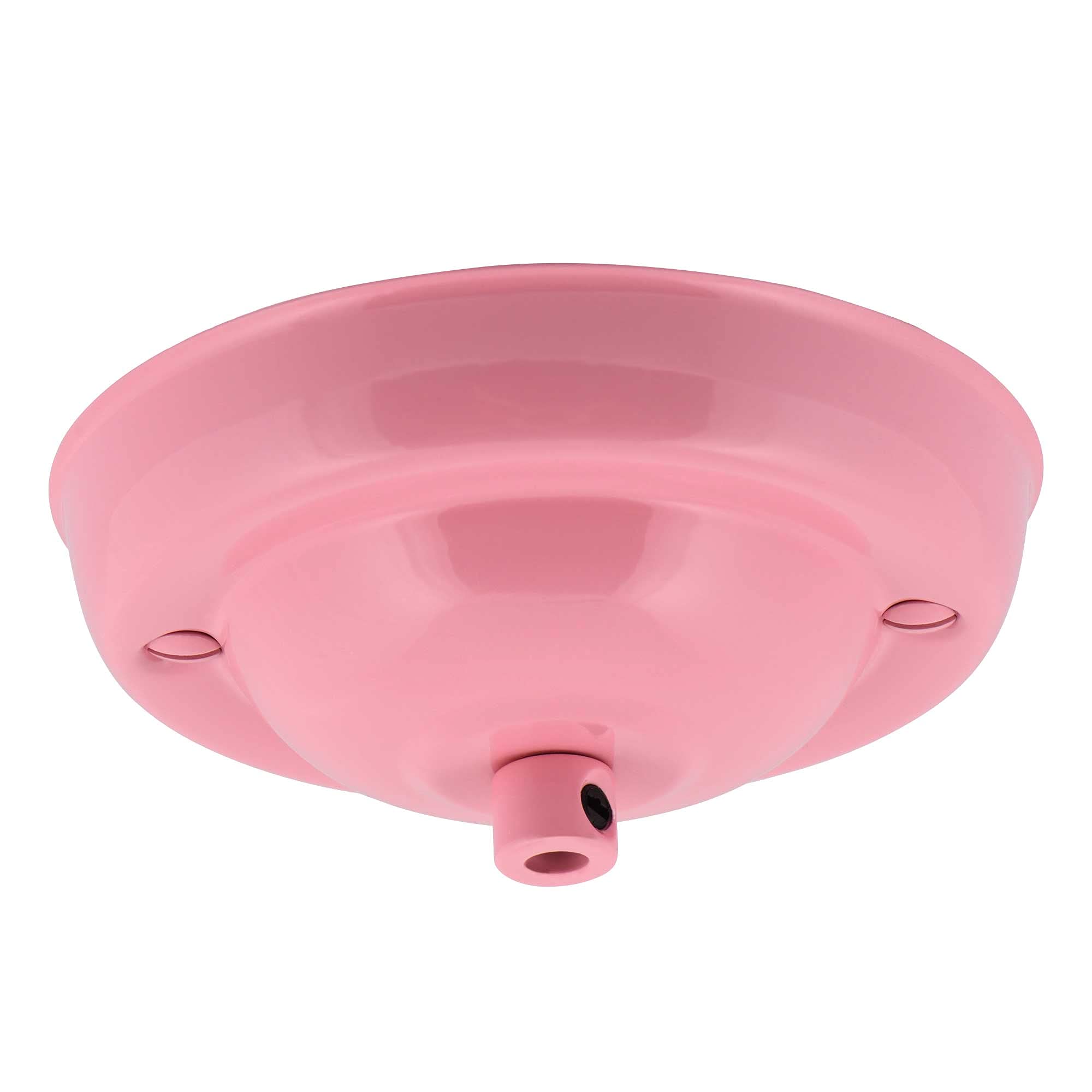 Elektek Pink 108Mm Diameter Ceiling Rose With Cord Grip Metallic Finishes Powder Coated Colours For Pendant Light Fittings