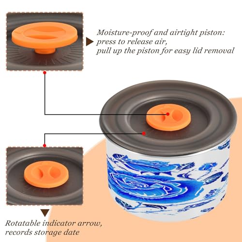 Contenedor para café azul con diseño de rosas, acero inoxidable, 17 oz miniatura 3