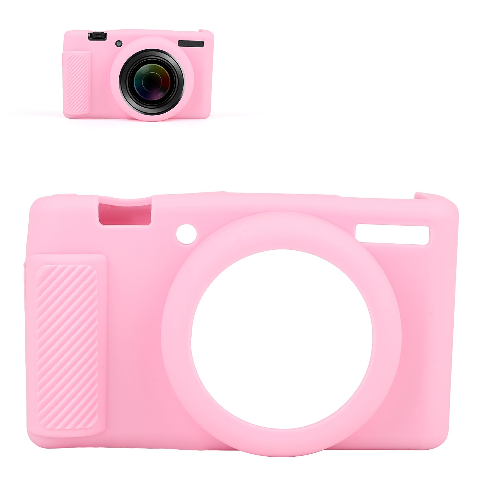 Camera Case Protector Compatible with ZV-1F/ZV-1 II/ZV-1M2, Silicone Protective Cover Anti-Scratch Slim Fit Soft Skin Sleeve for Digital Camera Protection (Pink)