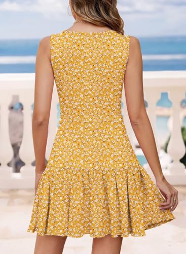Image of JOCAFIYE Summer Dresses for Women 2026 Cute Cap Sleeve V-Neck Mini Dress