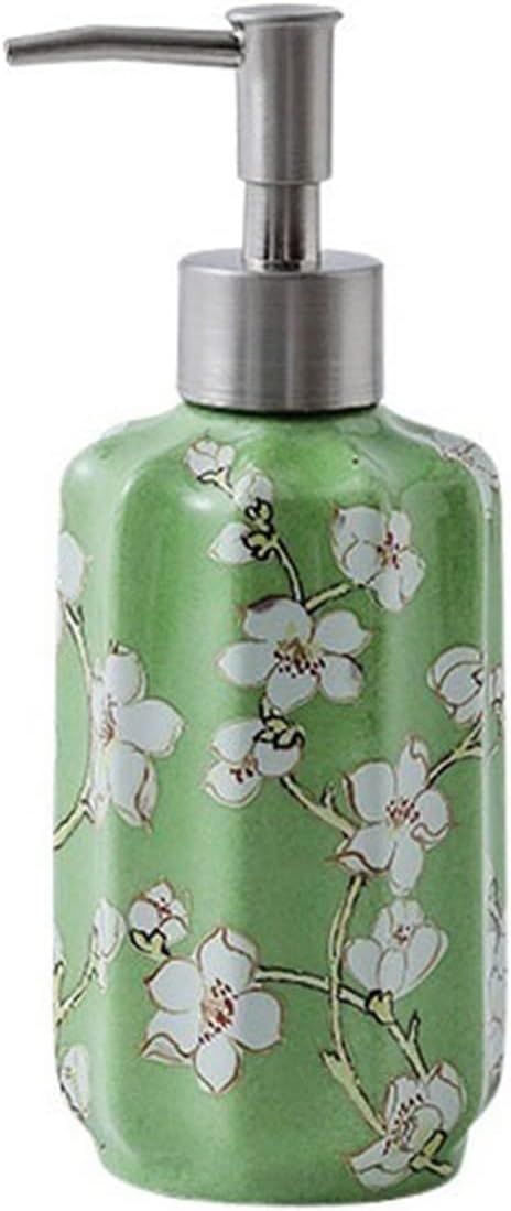 Soap Pump Dispenser Vintage Creative Bathroom Shower Gel Bottle 300ML Bathroom Ceramic Lotion Bottle Multi Functional Split Bottle Bottles Dispenser (Color : Yellow)